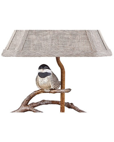 Songbird On A Branch Accent Lamp With Tailored Shade 