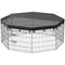 8 Panels Foldable Dog Playpen with Top Cover, 24