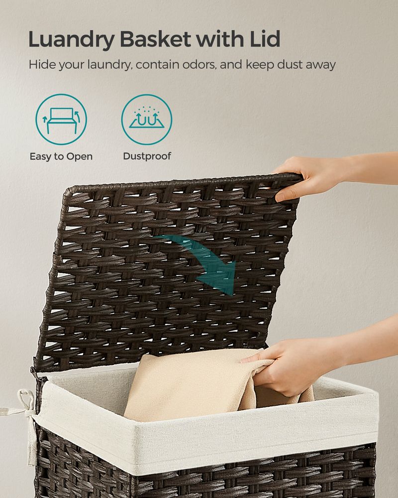 SONGMICS Storage Basket with Lid 