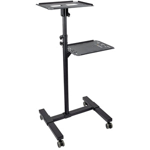 Mobile Projector and Laptop Stand/Cart, Heavy Duty Portable Projector Stand/Presentation Cart (22lb/shelf), Height Adjustable