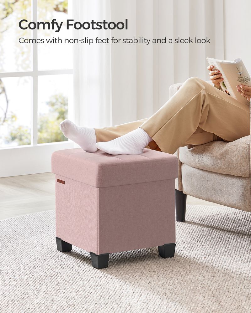 SONGMICS Small Ottoman Foot Rest with Legs 