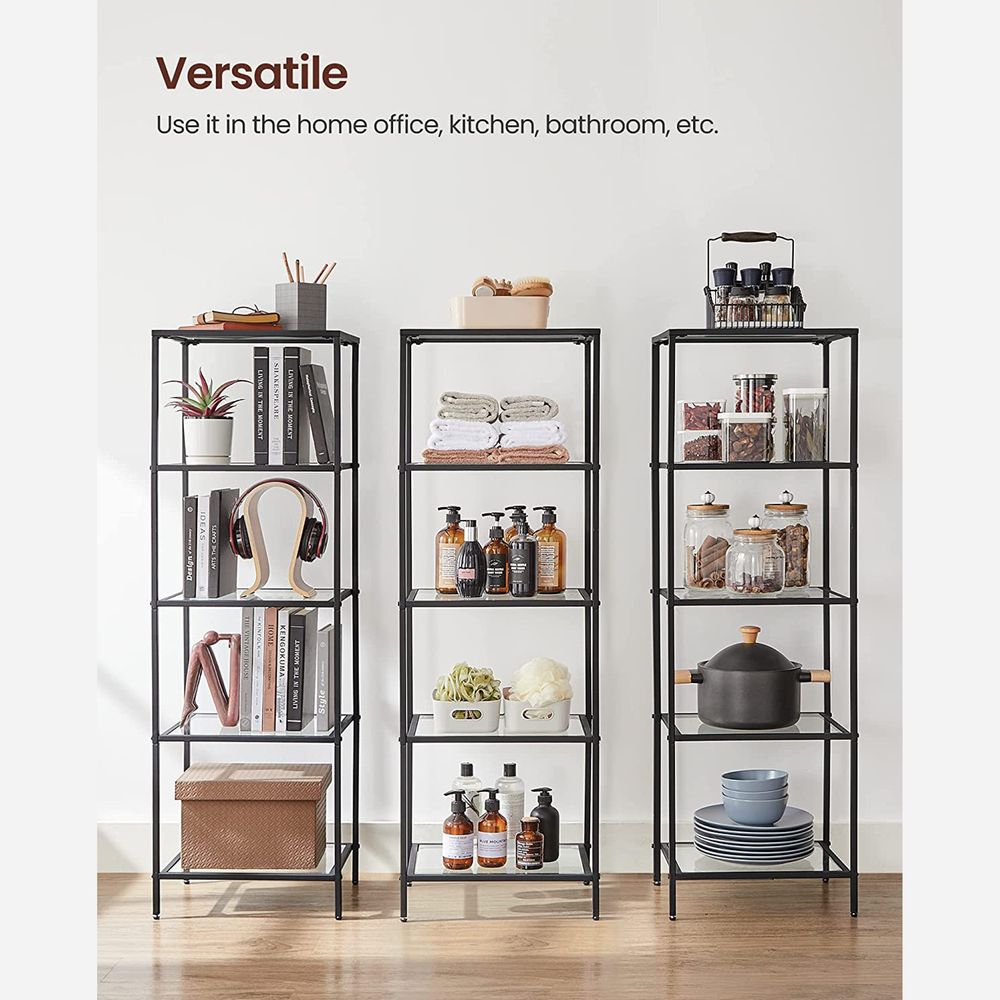 VASAGLE Bookcase, Slim Shelving Unit 