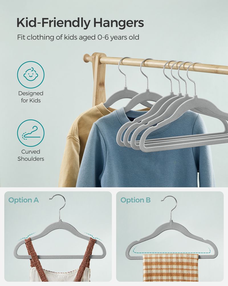 SONGMICS Kids Hangers for Closet 