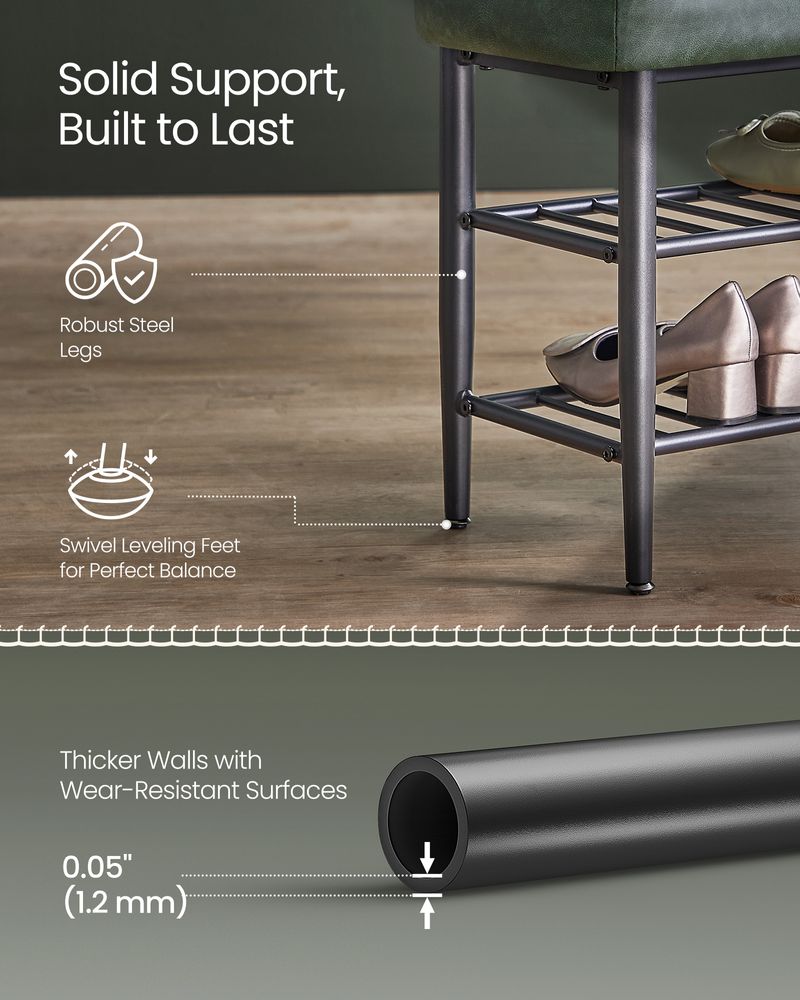 VASAGLE EKHO Collection - Shoe Bench with Metal Shelves 
