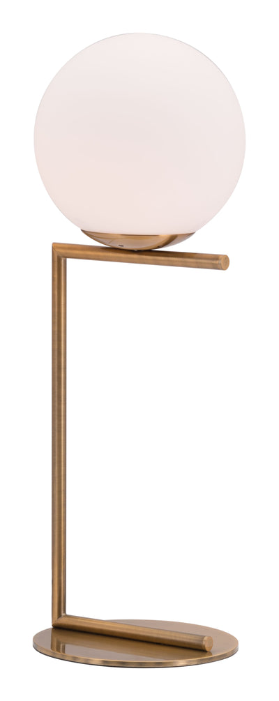 26" Brass Metal Geometric Bedside Table Lamp 