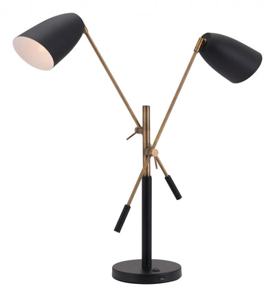 28" Black and Gold Adjustable Table or Desk Lamp 