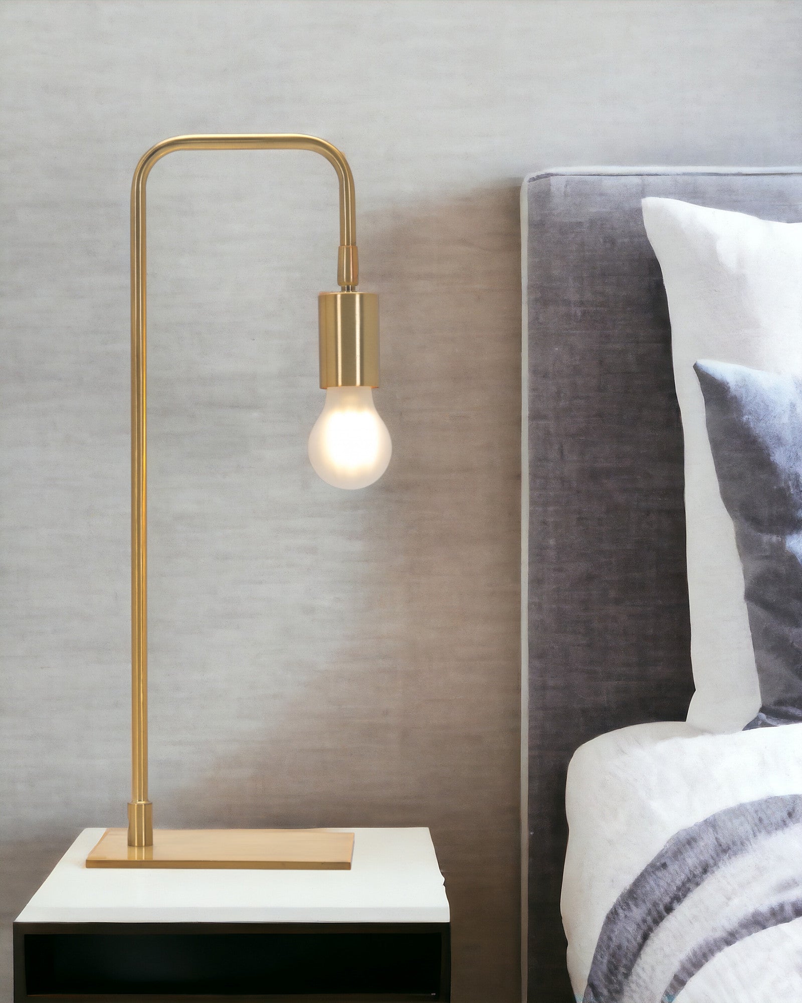 20" Copper Metal Bedside Table Lamp