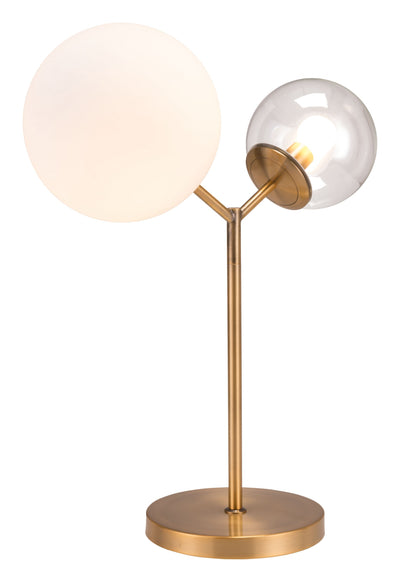 56" Copper Metal Bedside Table Lamp With Clear Globe Shade 