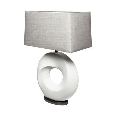 27" Black Lamp Base LED With White Shade 