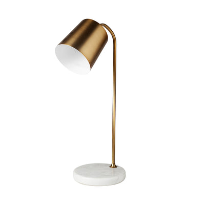 22" White Lamp Base LED With Bronze Shade 