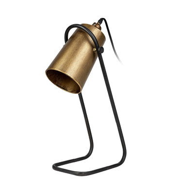 20" Black Lamp Base Led With Bronze Shade 