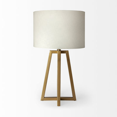 Metallic Gold Tone Geometric Table Lamp 