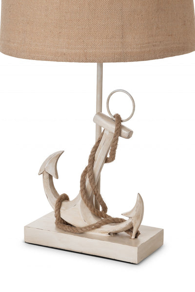 Set of 2 Tan and White Anchor Table Lamps 