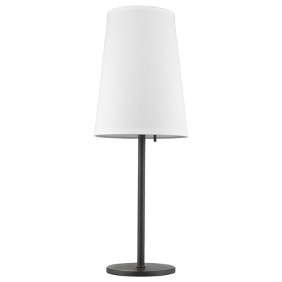 27" Black Metal Table Lamp With White Empire Shade 