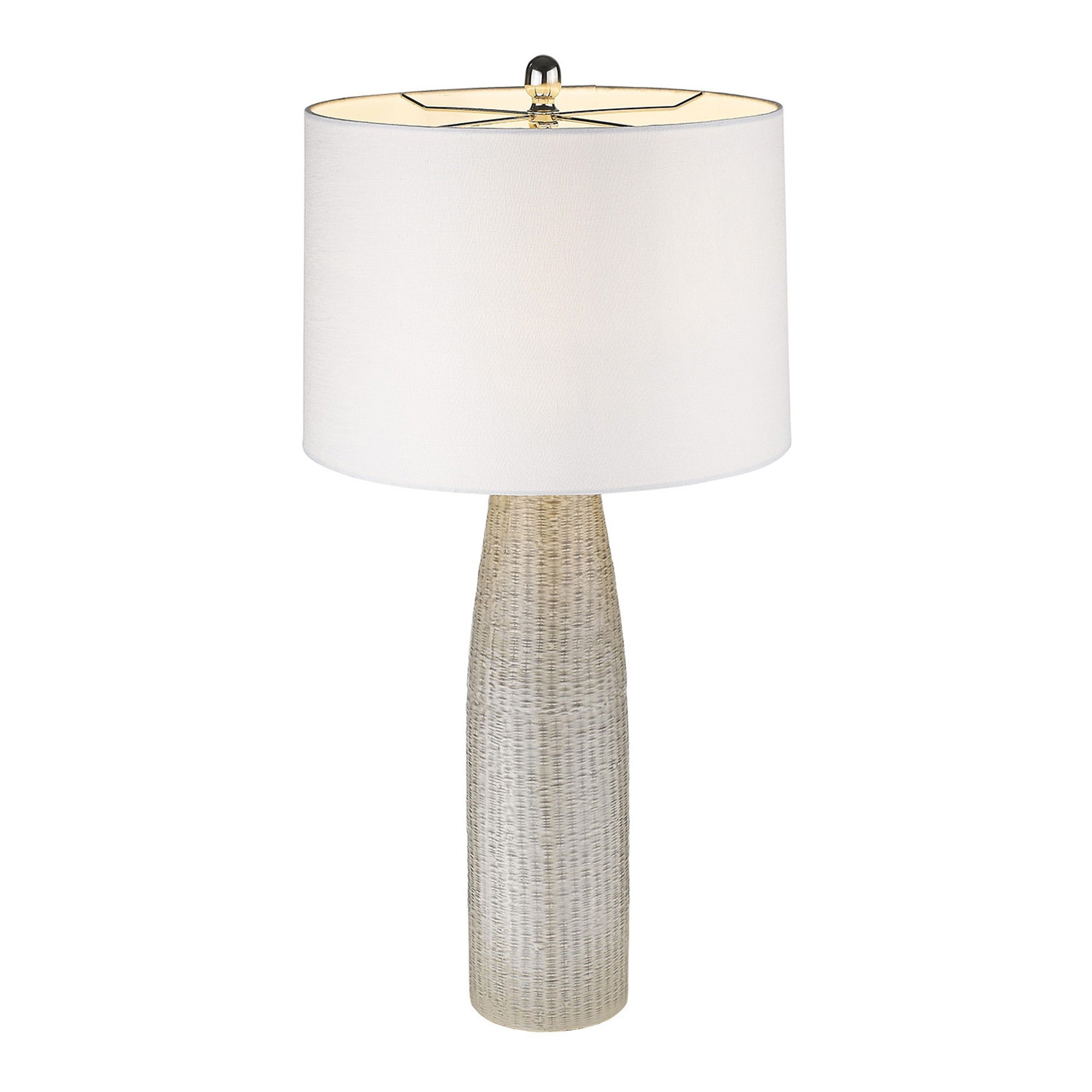 33" White Ceramic Table Lamp With White Empire Shade