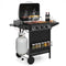 39 000 BTU Outdoor Burner Propane Gas Grill on Wheels-Black
