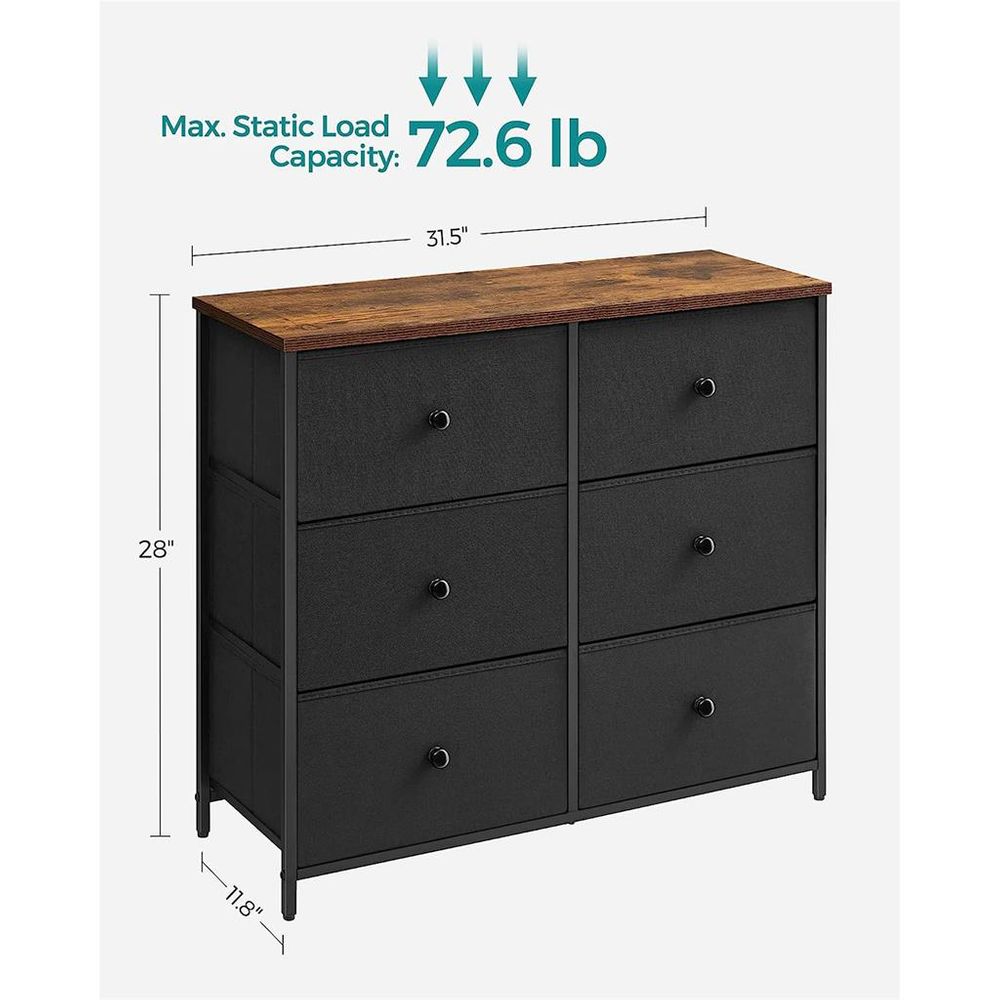 SONGMICS Closet Fabric Dresser with Metal Frame 