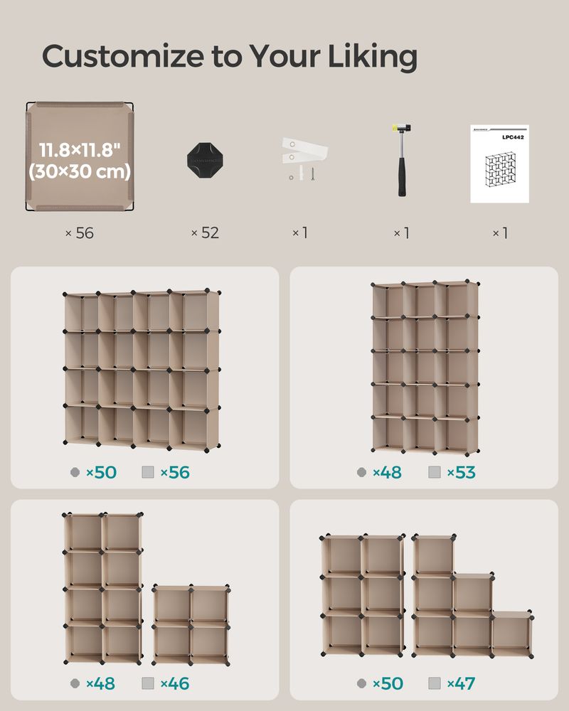 SONGMICS Cube Storage Organizer, Set of 16 