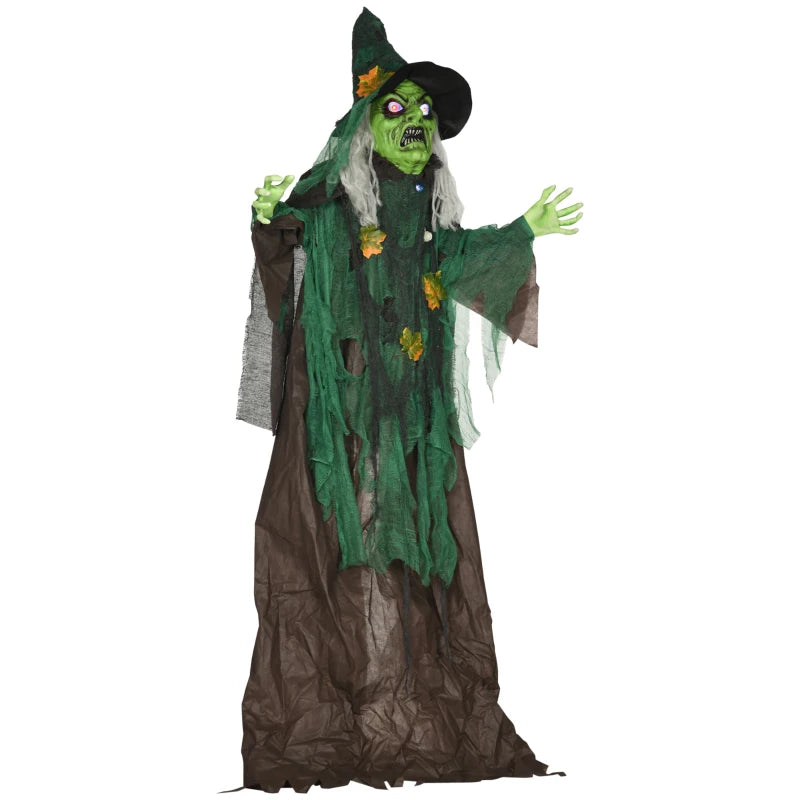HOMCOM 62” Life-Size Outdoor Halloween Crawling Zombie – Animated Prop with Sound, Motion Activation & Light-Up Eyes 