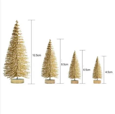 Blue Gold Silver And Red Mini Christmas Tree Ornaments 