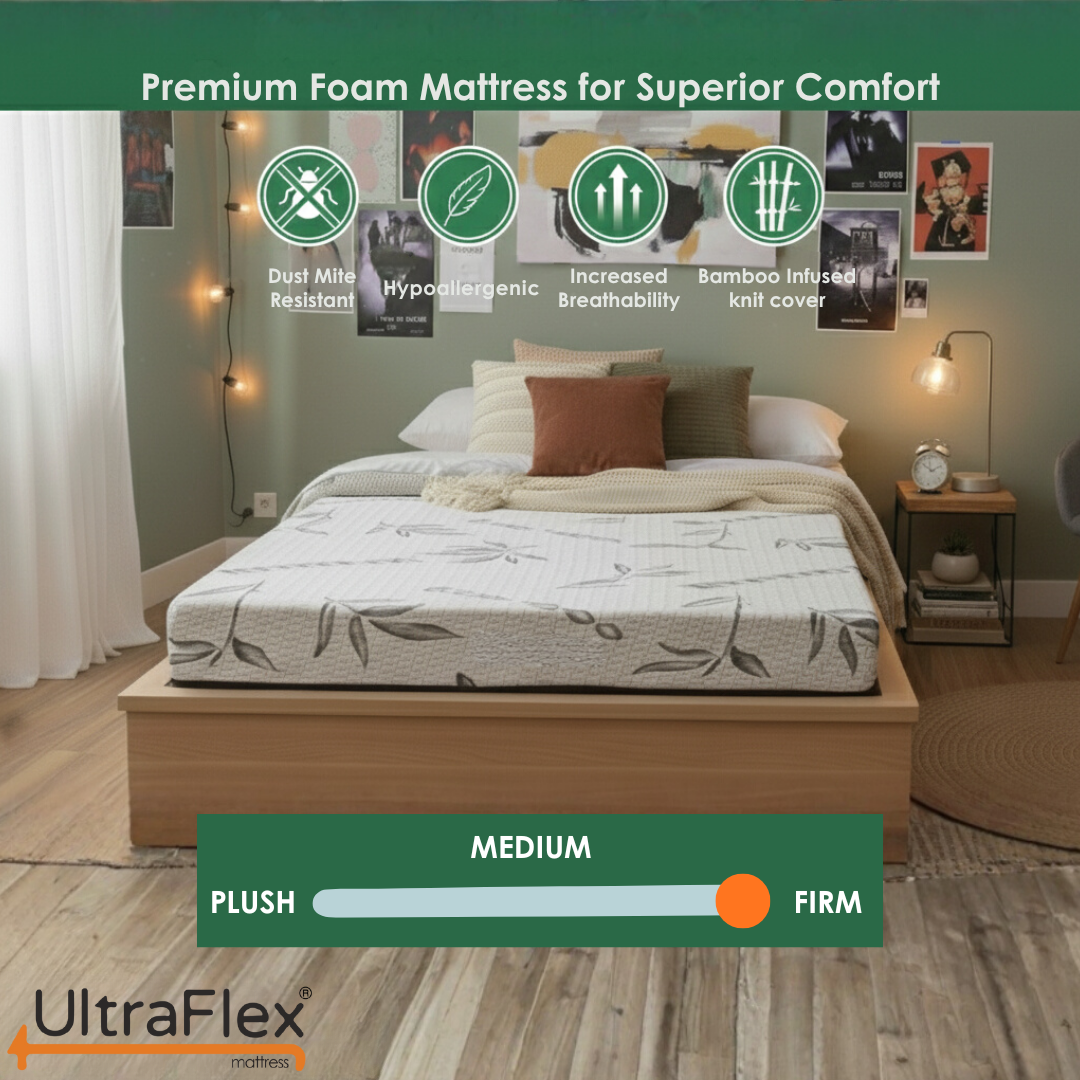 UltraFlex® ATLAS Mattress and BoxSpring Set-Canadian Made Firm Reversible Foam Mattress – Cooling Gel Infused High-Density Foam with Breathable Bamboo Cover – CertiPUR-US® Certified for Superior Comfort & Support
