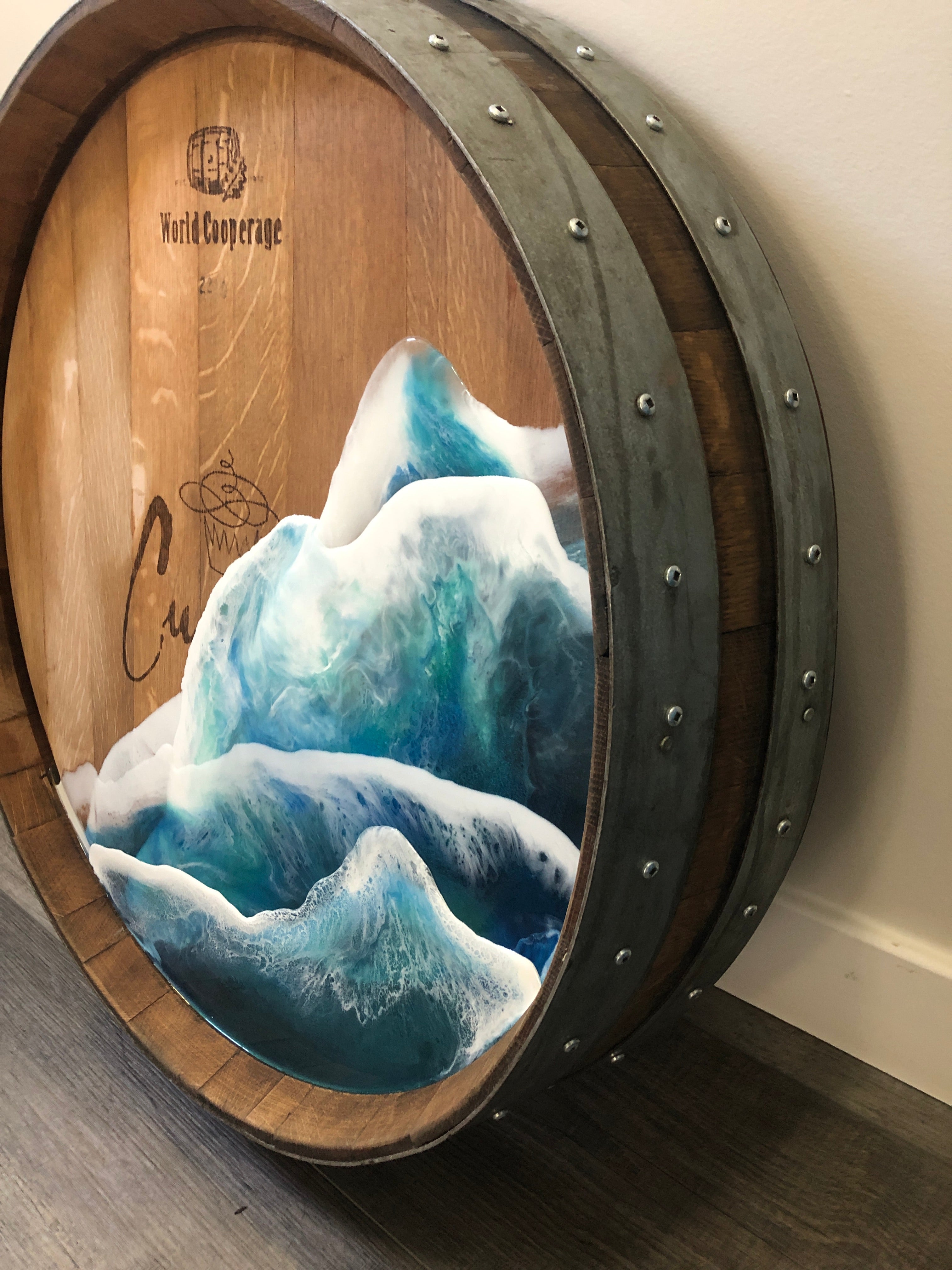 Wine Barrel Ocean Waves 