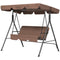 Outsunny 3-Seater Outdoor Porch Swing with Adjustable Canopy, Patio Swing Chair for Garden, Poolside, Backyard, Brown