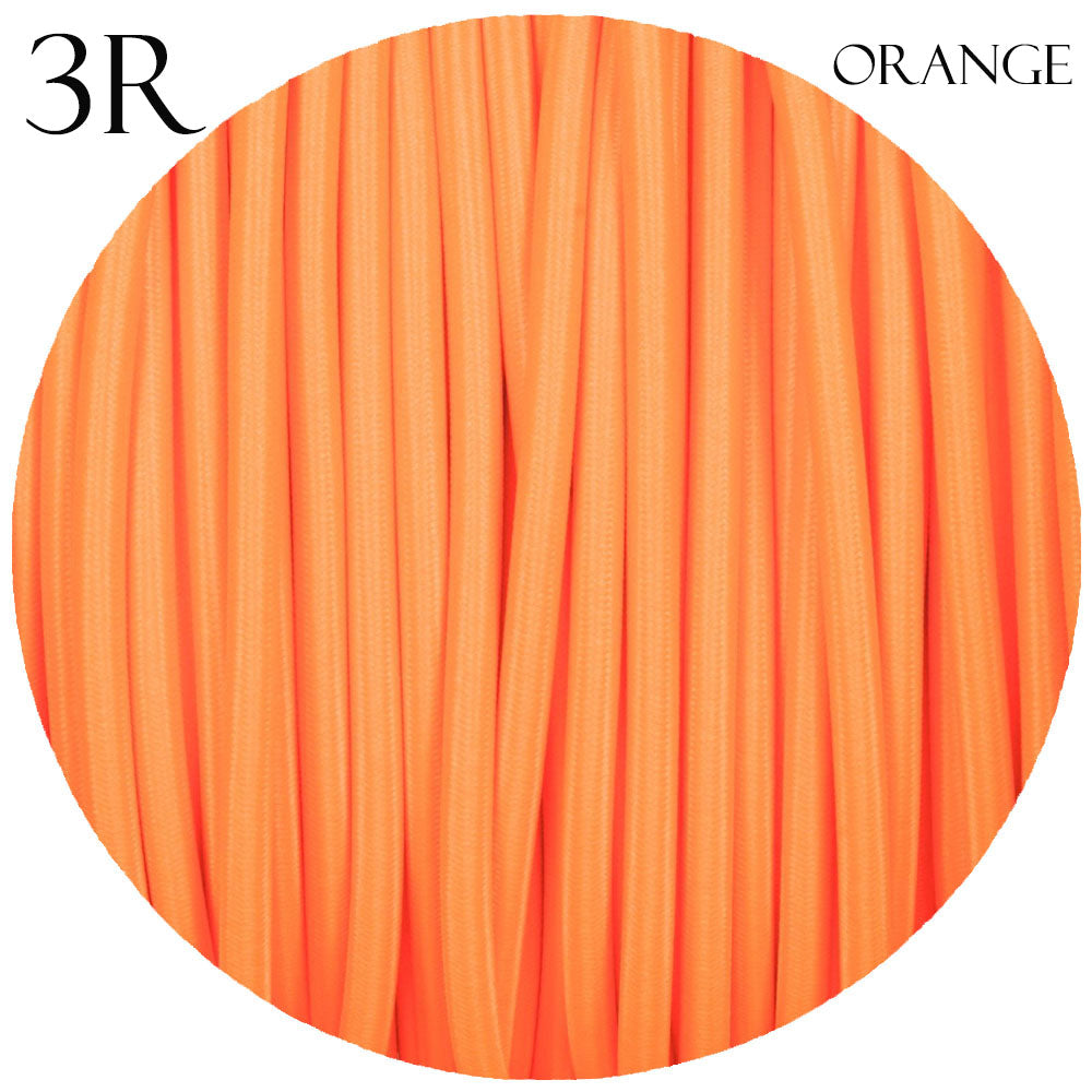 3 Core Round Fabric Power Electrical Cable Orange~2119