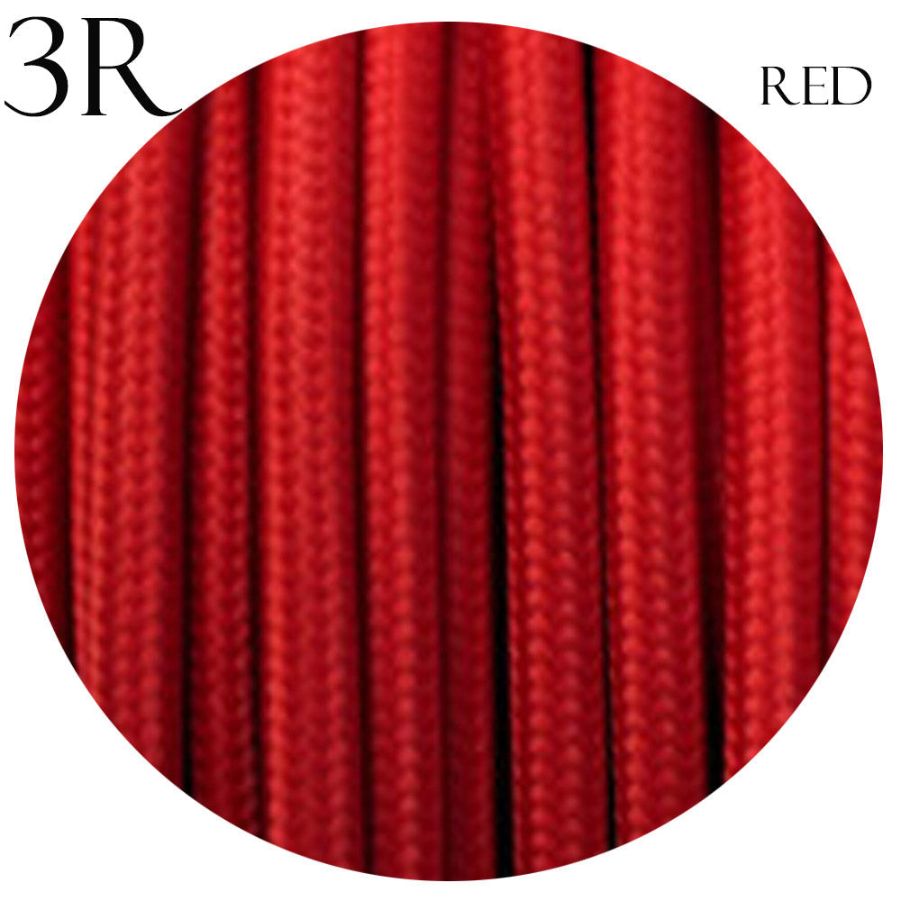 Electrical Fabric 3 Core Round Power Cable Red~2113