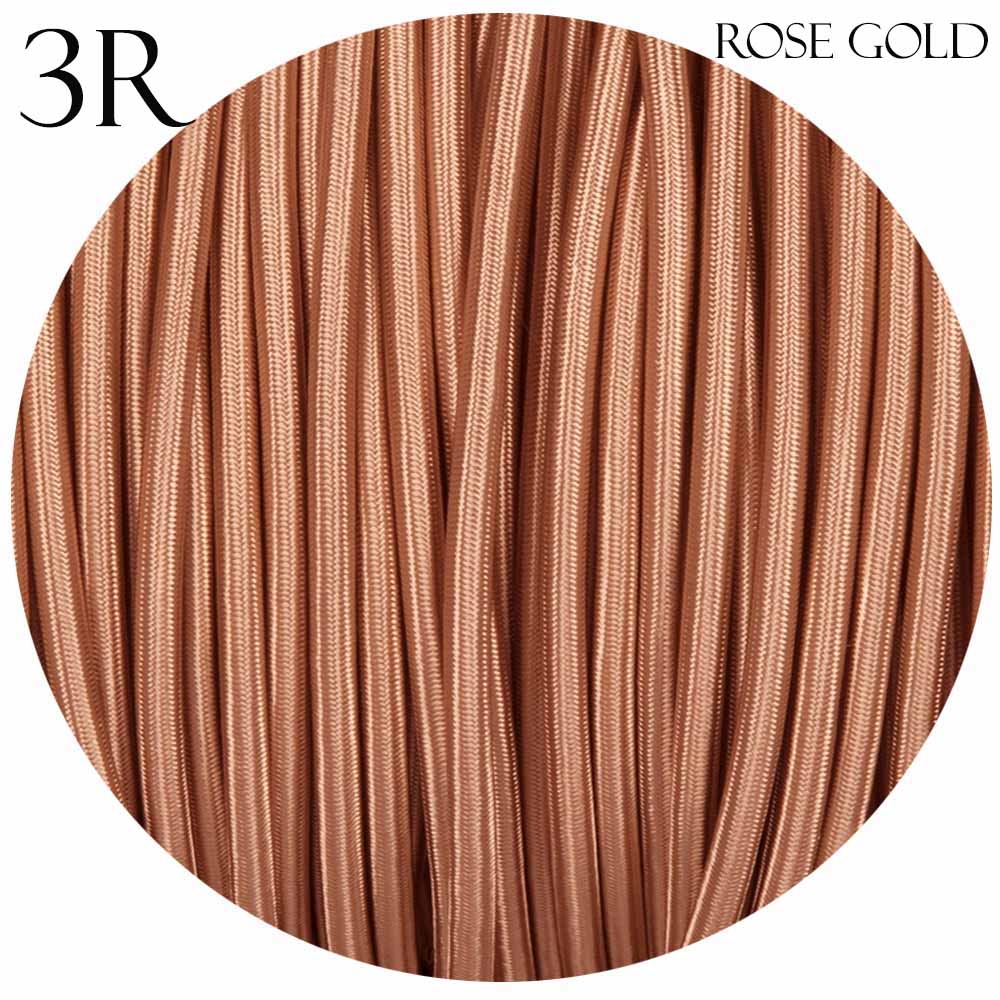 3 Core Flex Fabric Round Electrical Cable Rose Gold~2122