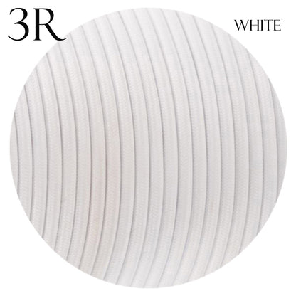 3-Core Electric Round Cable with White Color fabric finish~2127