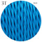 Cloth Covered Electric 3 Core Twisted Cable Blue~2108