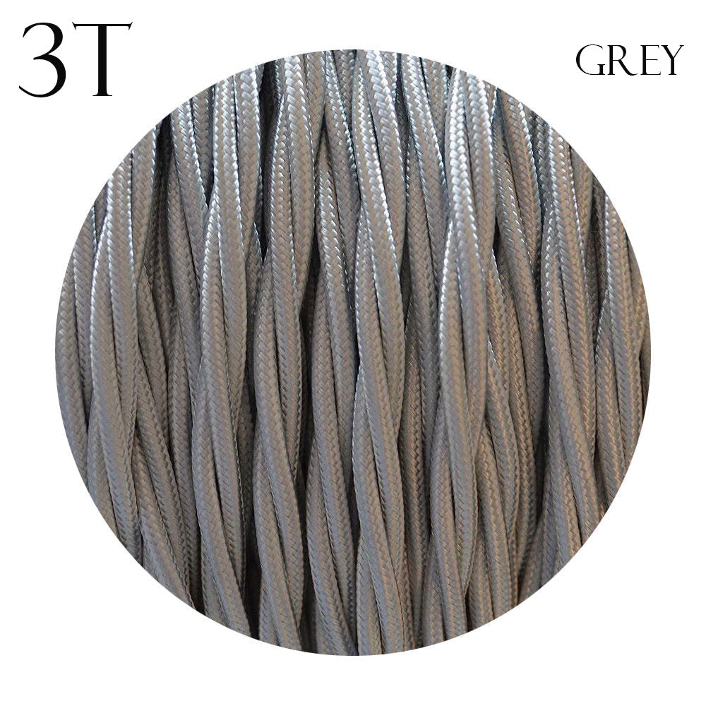 0.75mm 3 Core Twisted Electric Wire Fabric Grey~2097