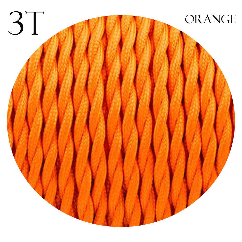 3 Core Electrical Twisted Cable Fabric Flex Orange~2103