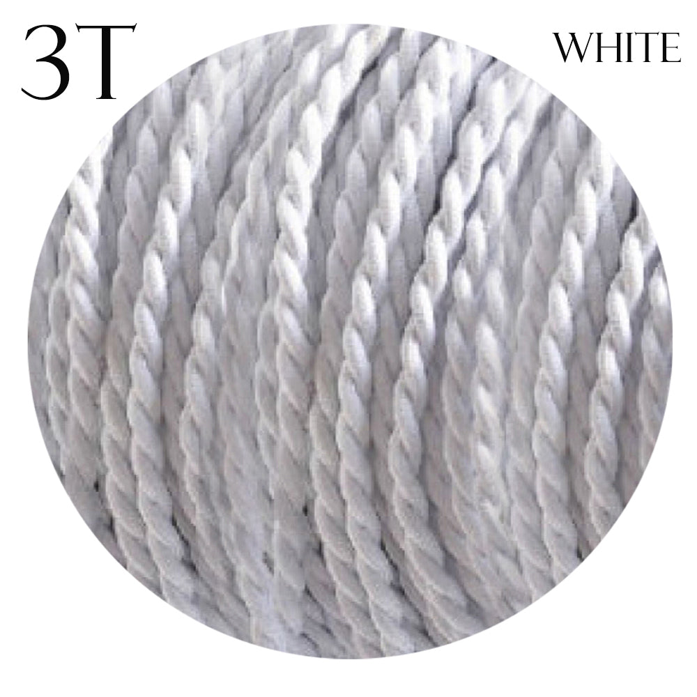 Electrical Cable 3 Core Twised Flex Fabric White~2100