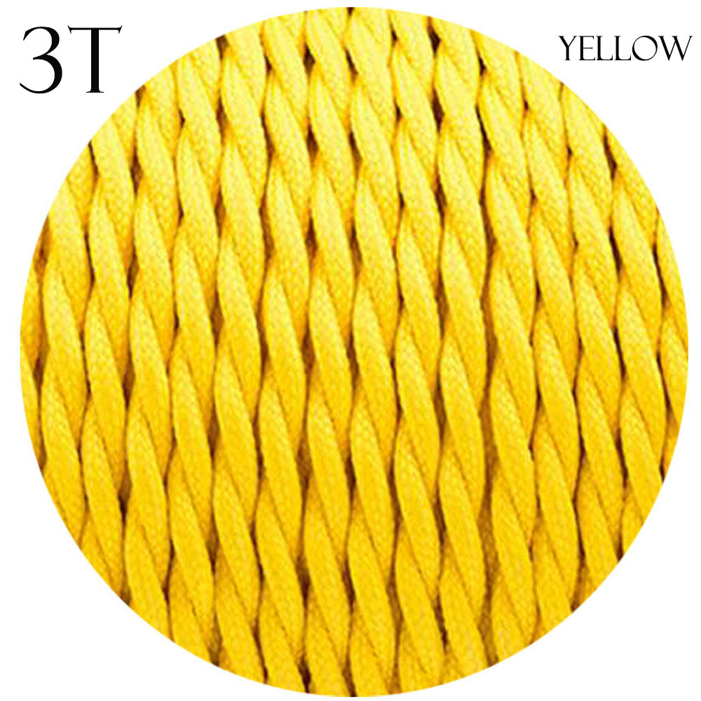 3 Core Electrical Twisted Fabric wire Yellow~2095