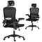 Ergonomic Mesh Office Chair, High Back Desk Chair with Rotatable Headrest, Flip-Up Armrests, Lumbar Support, Black