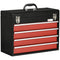DURHAND Metal Organizer Mastery: Portable Tool Chest with 4 Drawers, Metal Latch Closure for Garage, Household, Warehouse