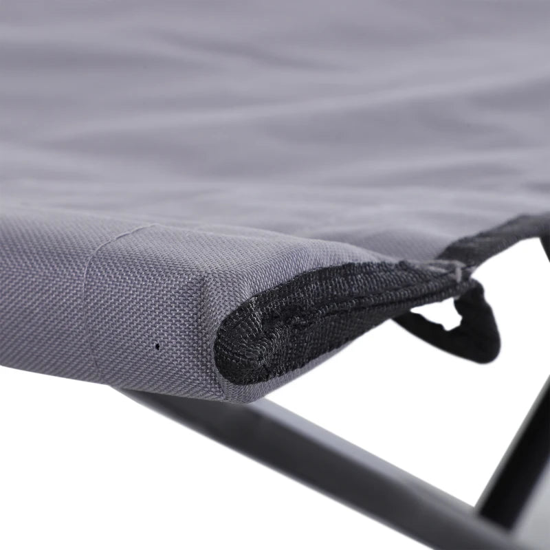 76" Two Person Folding Camping Cot Outdoor Portable Double Cot Wide Military Sleeping Bed w/ Carrying Bag Grey