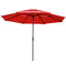 Outsunny 9FT Patio Umbrella 3 Tiers Outdoor Market Umbrella Crank Push Button Tilt for Deck Backyard Lawn Red
