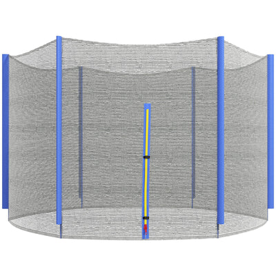 Soozier Safety Trampoline Net Enclosure 8ft Round Zippered Entrance Replacement Netting Black 