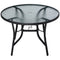 Outsunny Round Patio Dining Table 42-inch with Umbrella Hole for Backyard Steel