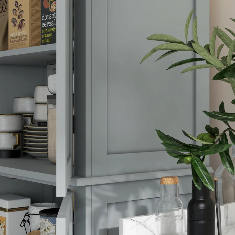 72.5" Freestanding Kitchen Pantry Cabinet with 4 Doors, Grey