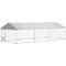 Outdoor Dog Run w/ Adjustable & Rotating Bowls, Water-Resistant UV-Resistant Cover, Secure Lock, 19.7' x 7.5' x 5.2'