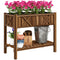 Wooden Raised Garden Bed, Elevated Planter Box with Storage Shelf, Drainage Holes and Liner, 34