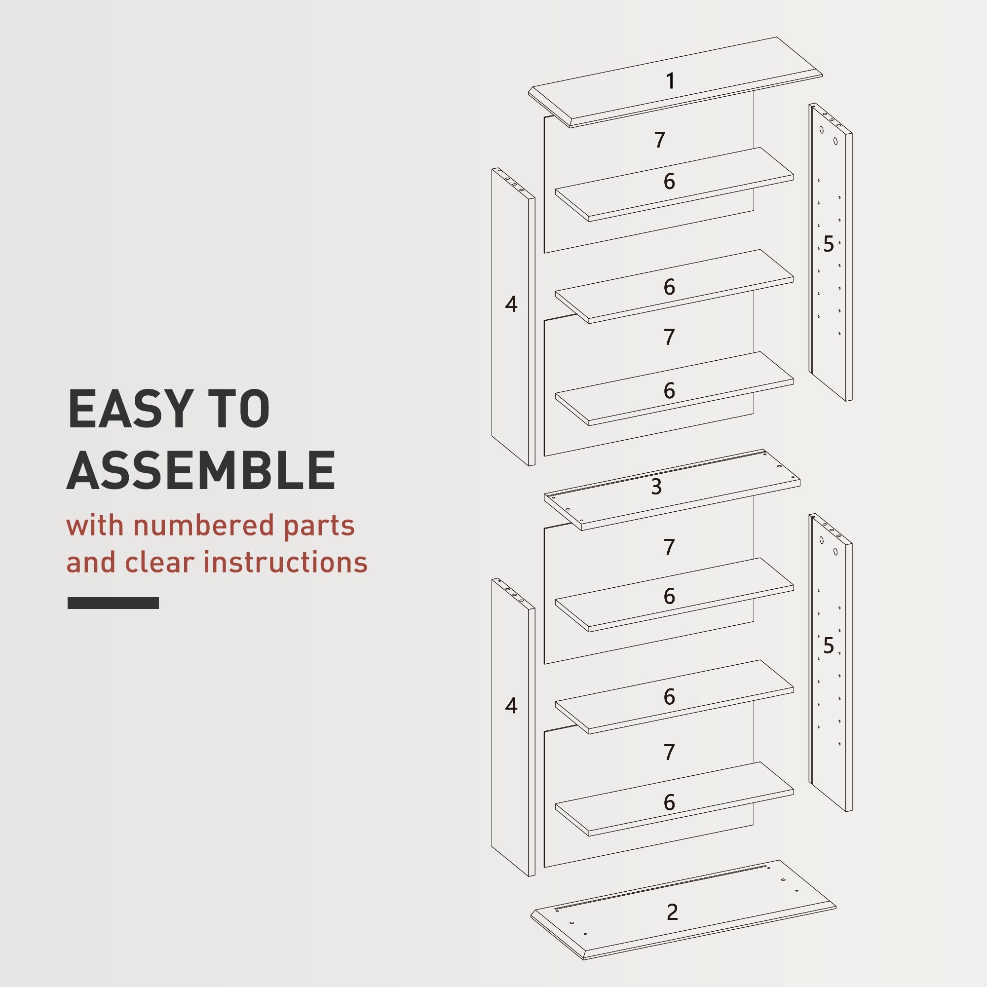 HOMCOM 8-Tier DVD Shelf with 6 Adjustable Shelves, Double CD Shelf, Holds 360 CDs, 185 DVDs or 185 Blu-rays, Black 