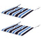 Outsunny Outdoor Patio Chair Cushion Set 2-Piece with Ties Button Tufted Design Blue White Stripe Replacement Cushions
