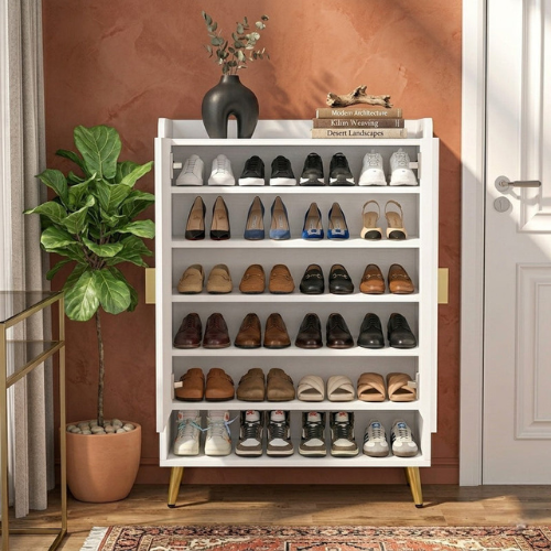 7-Tier Shoe Cabinet, Shoe Storage Organizer with Adjustable Shelves