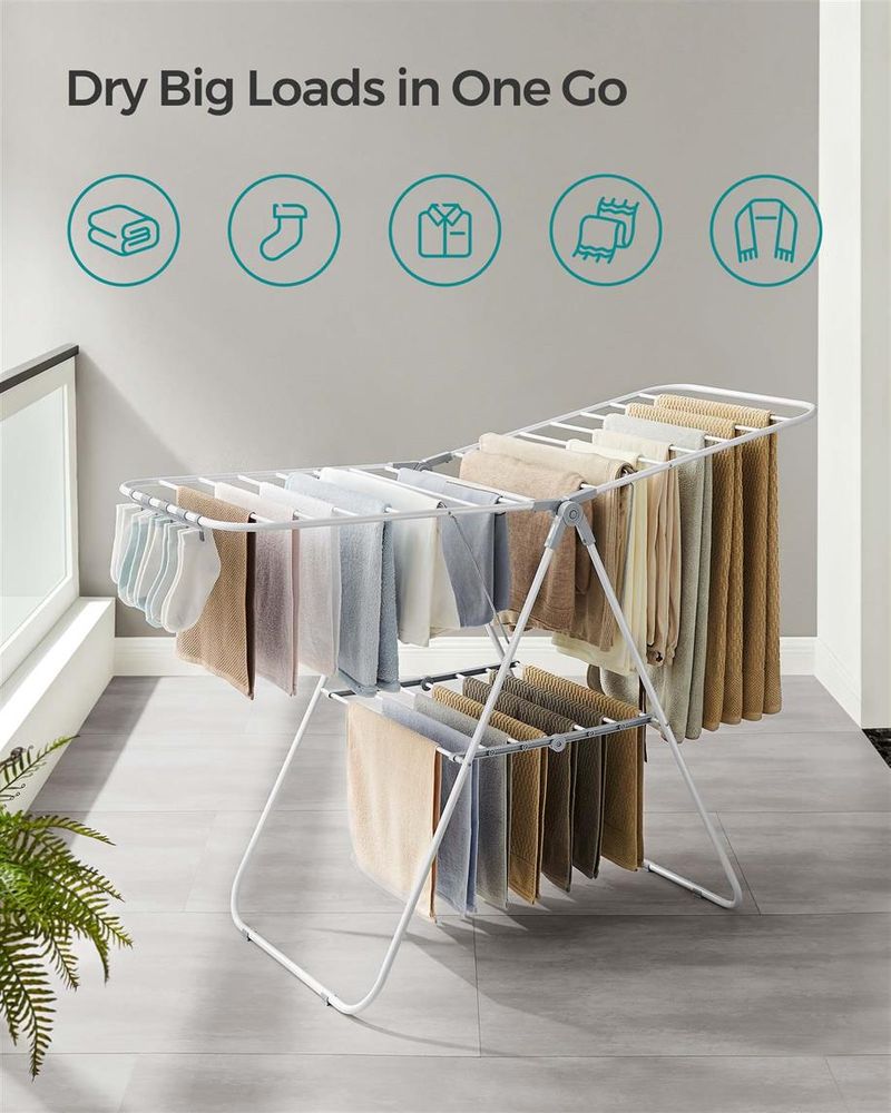 SONGMICS Clothes Drying Rack with Sock Clips 
