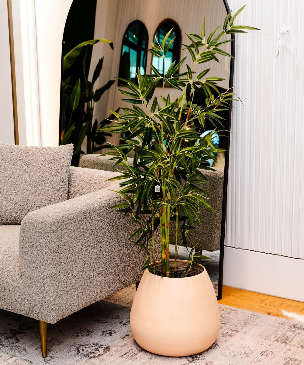 Margo - Peach Bamboo Floor Planter 